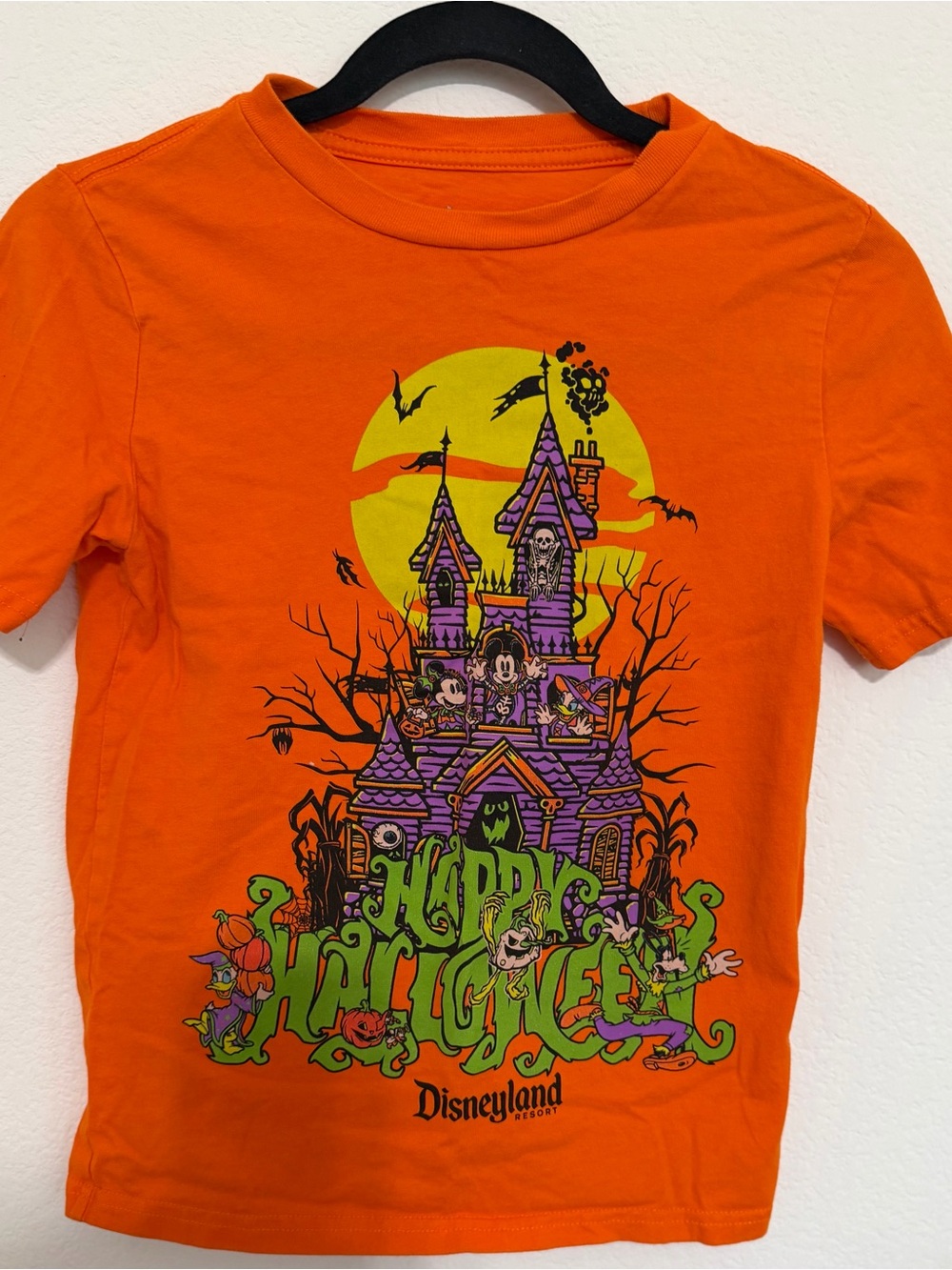 Disney Orange Halloween Haunted Castle Kids T-Shirt